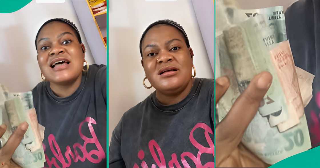 Nigerian businesswoman cries in TikTok video as she claims ₦76k paid by customer for rice mysteriously "turned" to ₦10 and ₦20 notes. Nigerian businesswoman cries in TikTok video as she claims ₦76k paid by customer for rice mysteriously "turned" to ₦10 and ₦20 notes.