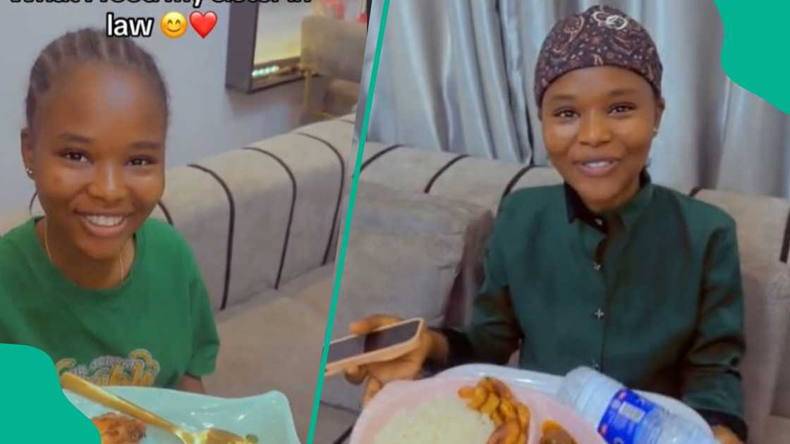 Lady shows the food she served her sister in law