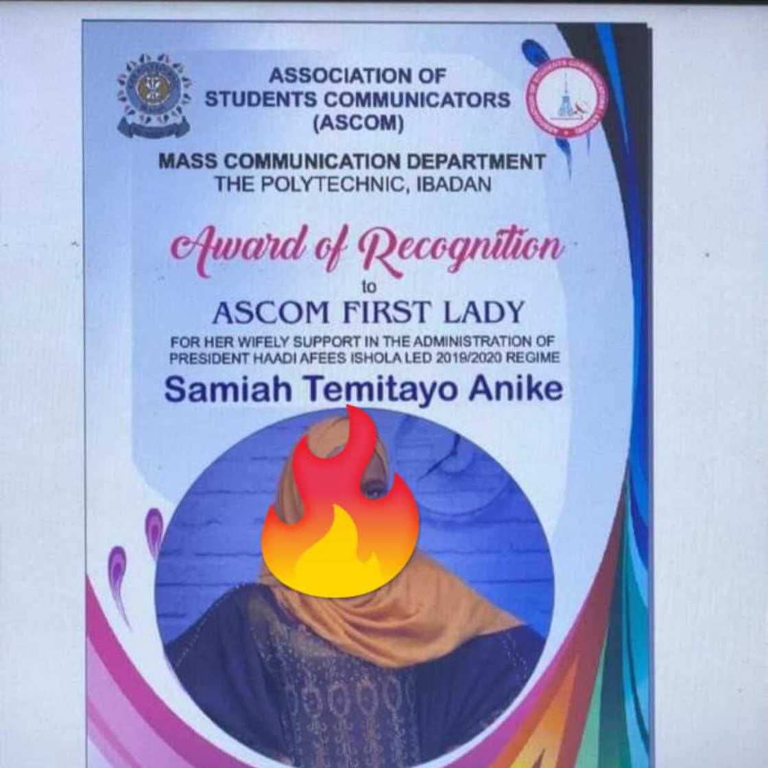 Students body gives award to department's "first lady" for her "wifely support" Students body gives award to department's "first lady" for her "wifely support"