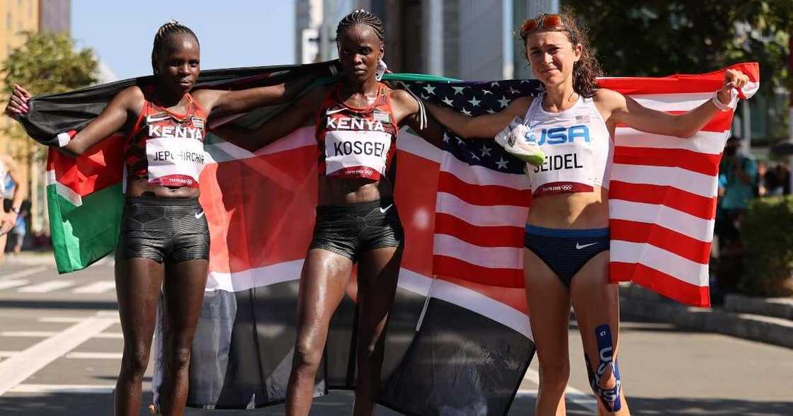 Team Kenya at the women's marathon Team Kenya at the women's marathon