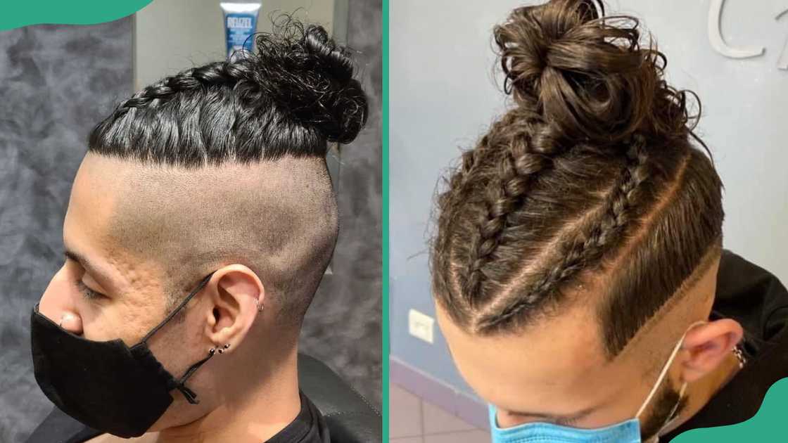 Viking braids with a bun ideas.