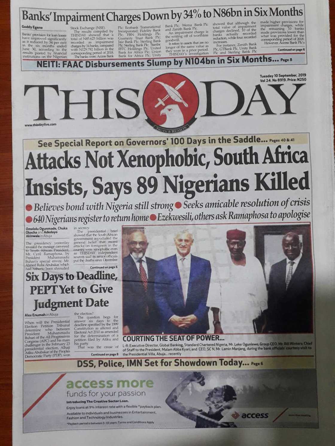 Nigerian newspaper review for September 3: Presidency orders evacuation of Nigerians in South Africa Nigerian newspaper review for September 3: Presidency orders evacuation of Nigerians in South Africa