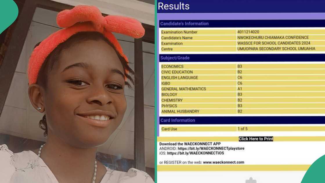 Girl who wants to go to school of nursing shares her WAEC result, asks if it is good