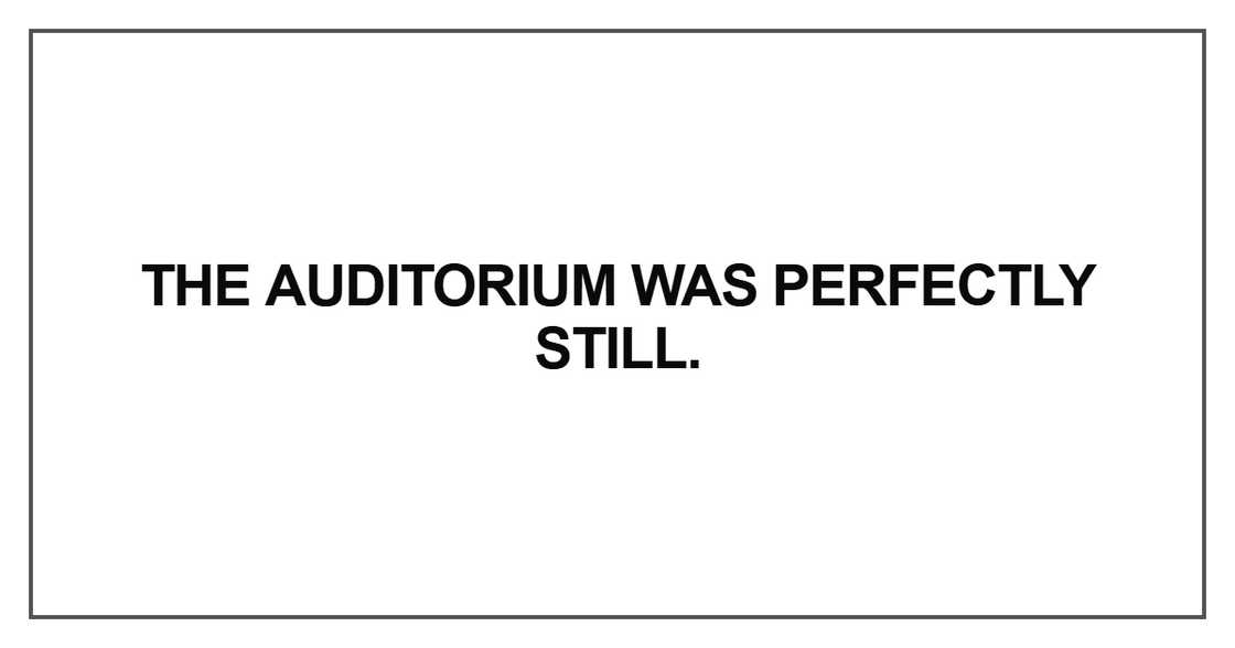 The auditorium was perfectly still