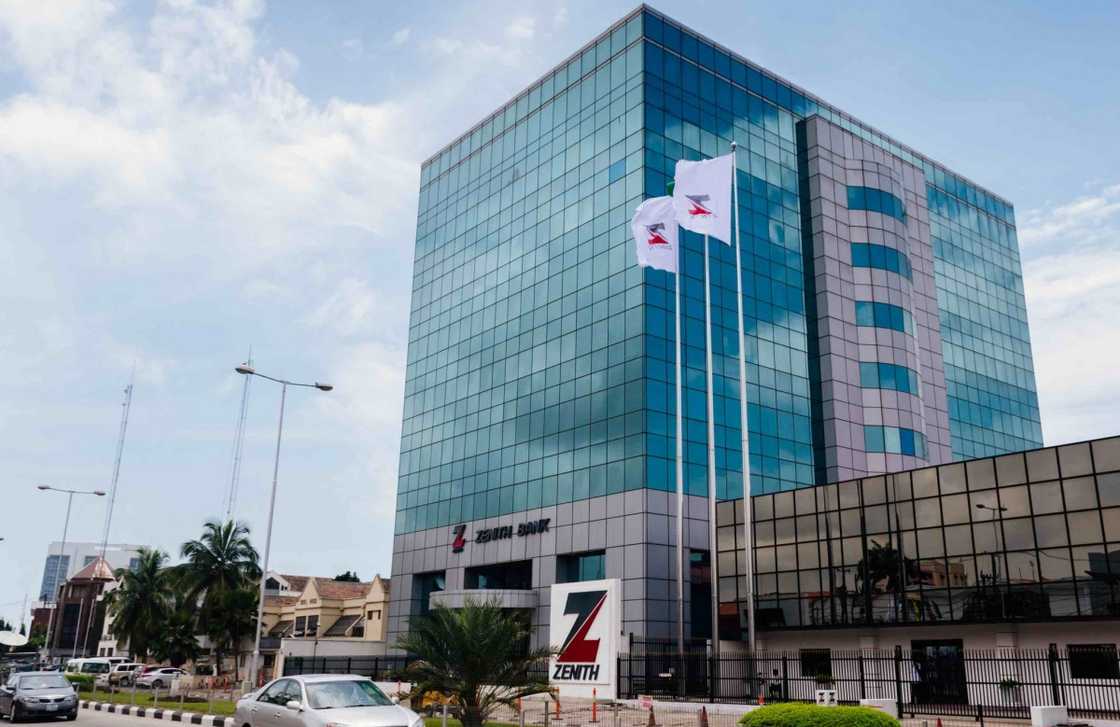 A view of the Zenith Bank headquarters building in Nigeria. A view of the Zenith Bank headquarters building in Nigeria.