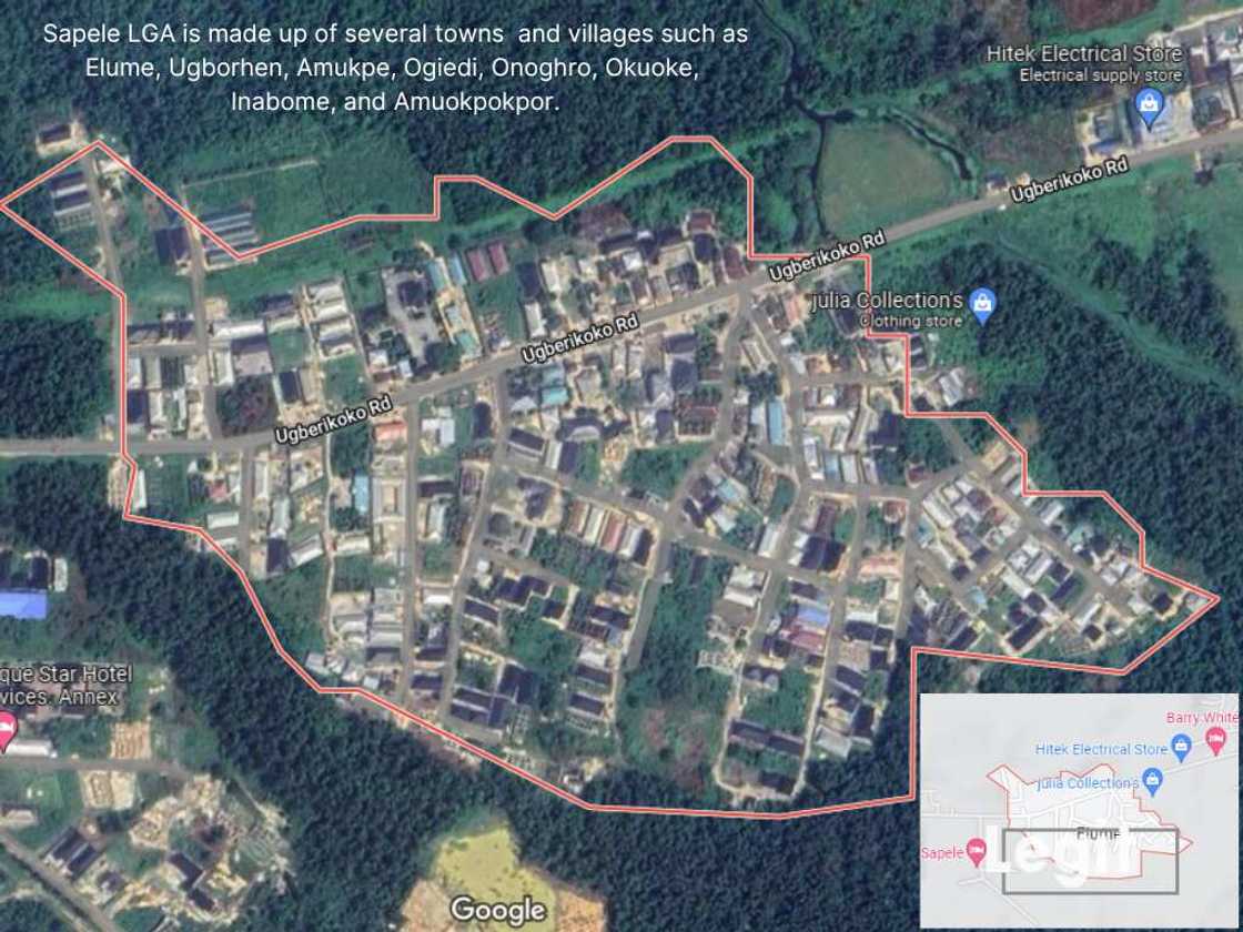 Figure 1: Satellite Imagery of Amuokpokpor-Elume Community Figure 1: Satellite Imagery of Amuokpokpor-Elume Community