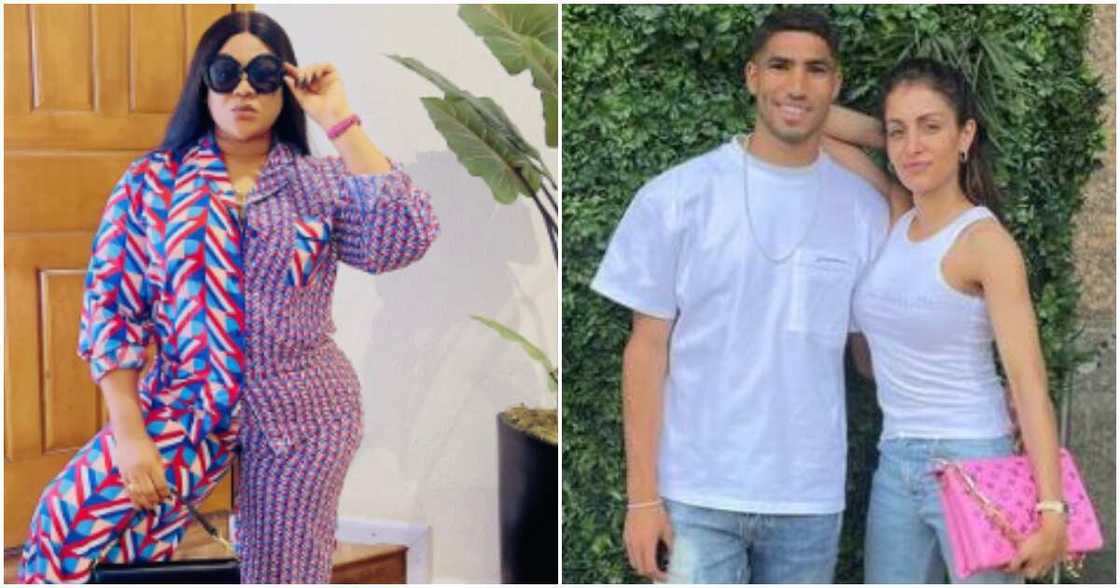 Nollywood actress Nkechi Blessing and footballer Hakimi with ex-wife Nollywood actress Nkechi Blessing and footballer Hakimi with ex-wife