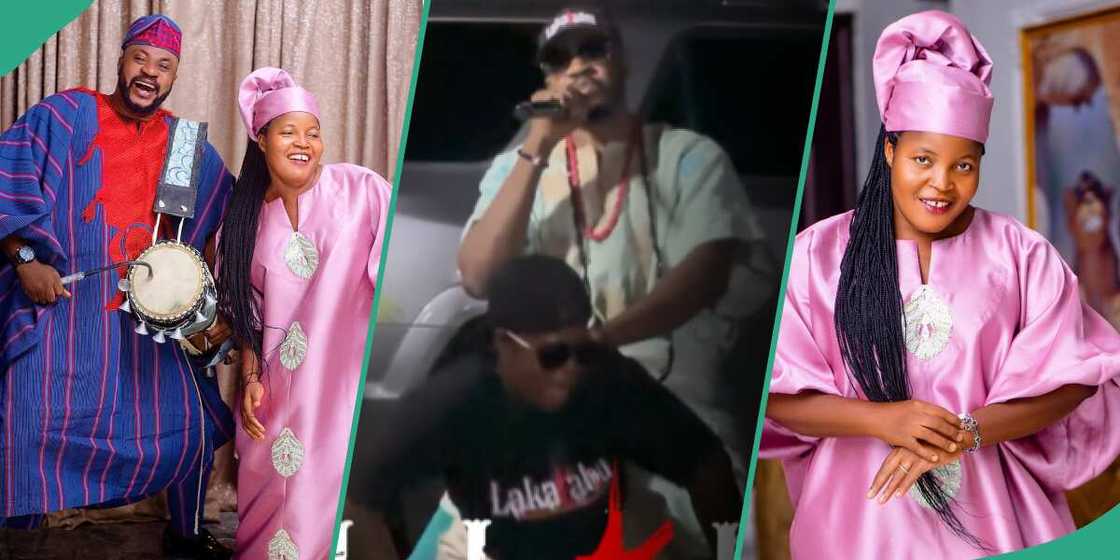 Odunlade Adekola's wife channels her inner Cardi B in viral video. Odunlade Adekola's wife channels her inner Cardi B in viral video.