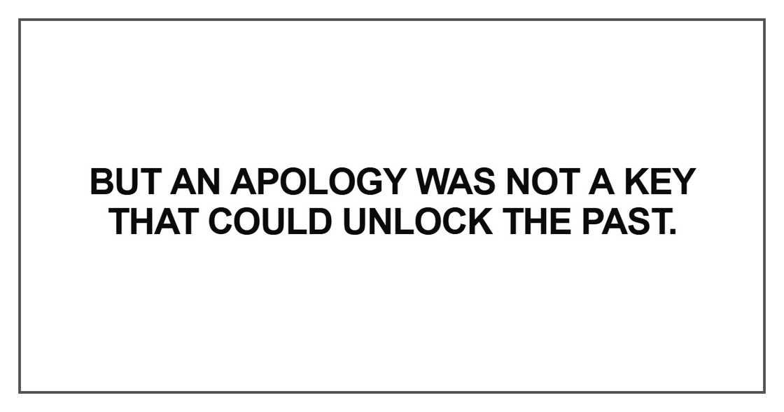 But an apology was not a key