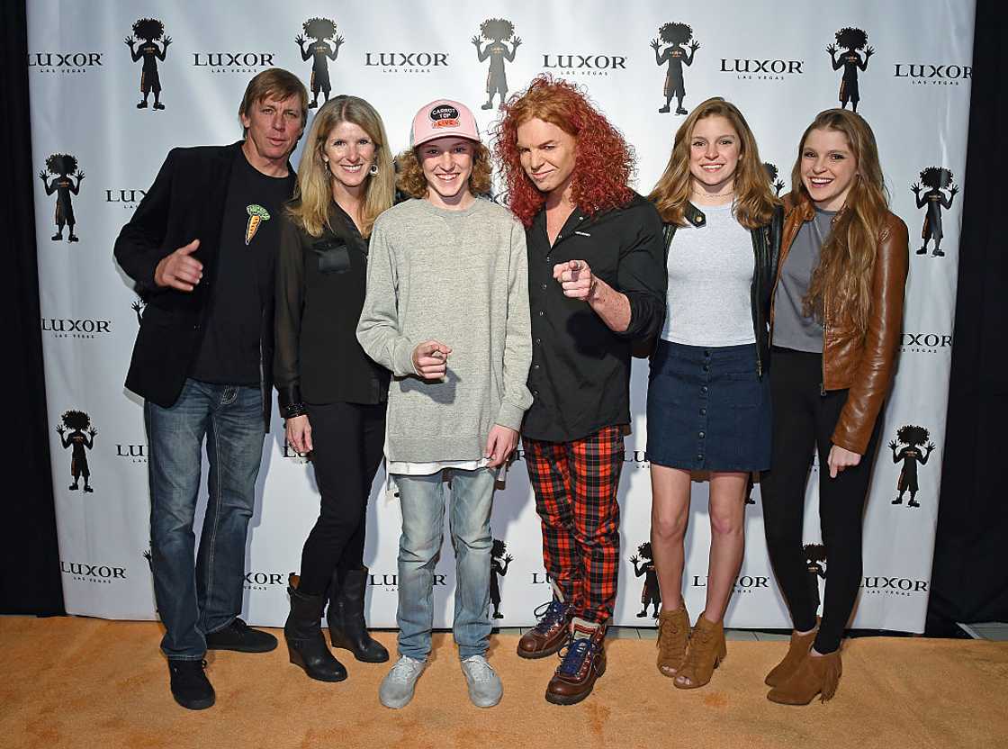 From L to R, Garrett, Melissa Hagen, Michael, Carrot Top, Megan, and Kara