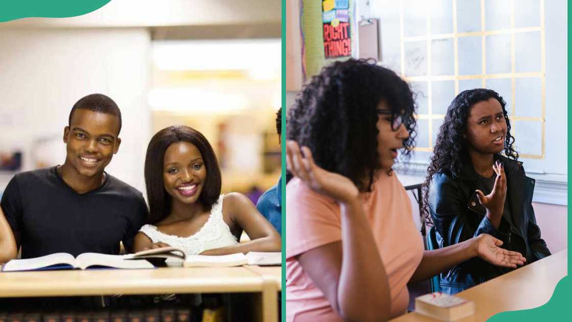 Students studying in class