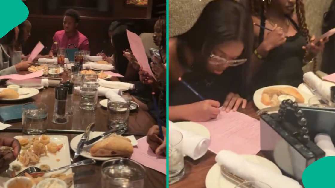Reactions as lady makes her friends to solve maths problems at her birthday dinner, video goes viral