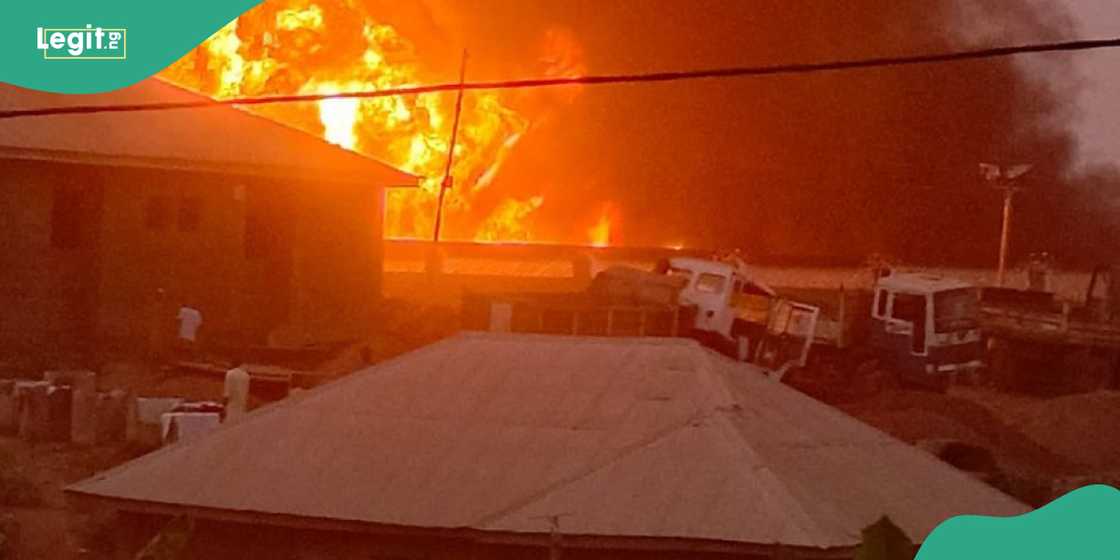 Fires guts Bovas Petrol Station in Ibadan