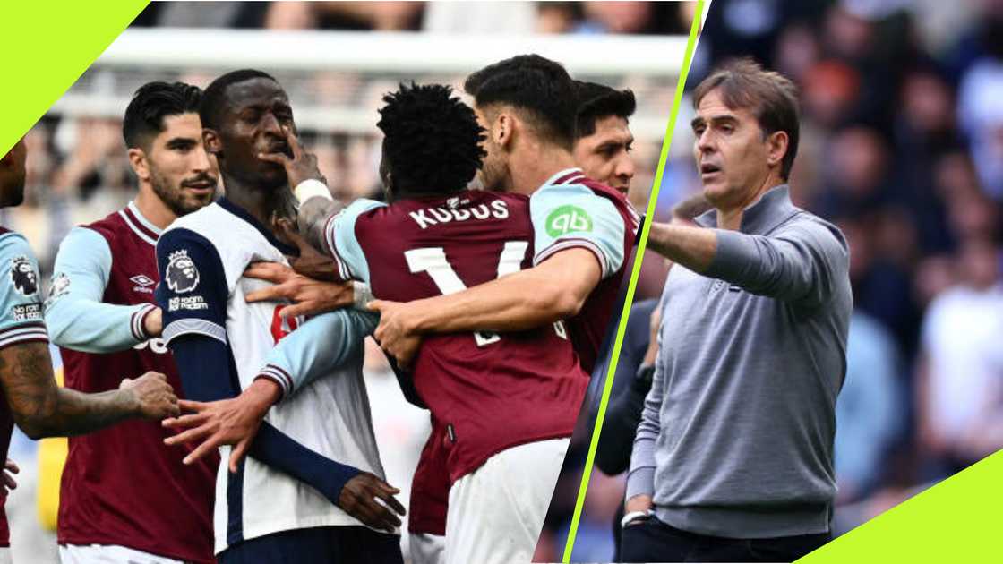 Mohammed Kudus sees red in Spurs defeat. Mohammed Kudus sees red in Spurs defeat.
