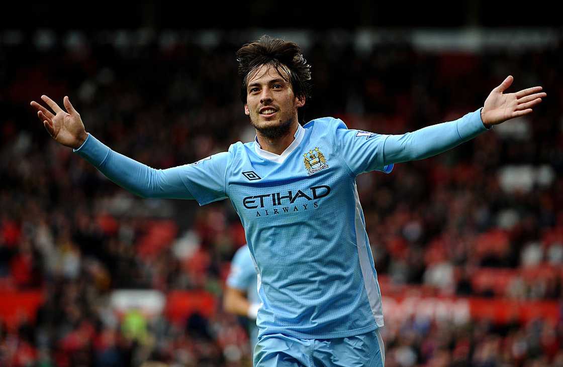 David Silva celebrates scoring his team's fifth goal during the Barclays Premier League David Silva celebrates scoring his team's fifth goal during the Barclays Premier League