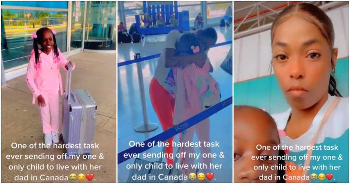 Canada, woman weeps hard, mum and daughter weeps at airport, kid joins dad in Canada, migration stories Canada, woman weeps hard, mum and daughter weeps at airport, kid joins dad in Canada, migration stories