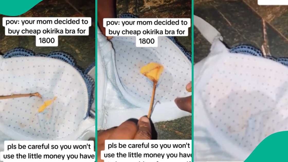 Lady finds unexpected items inside new cloth mum bought for her, raises alarm online Lady finds unexpected items inside new cloth mum bought for her, raises alarm online