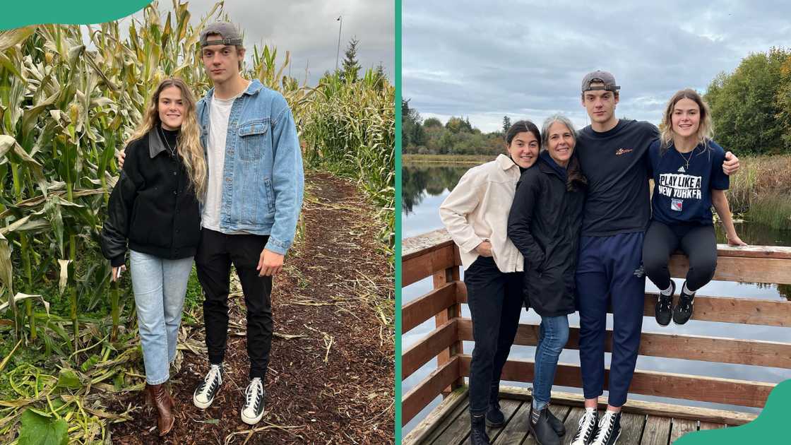 Matt with his sister Alley around the shamba (L) Matt and his mom and sisters alongside a dam (R) Matt with his sister Alley around the shamba (L) Matt and his mom and sisters alongside a dam (R)