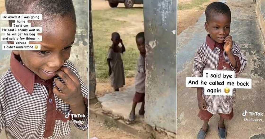 Little boy sees his favourite teacher attempting to leave school