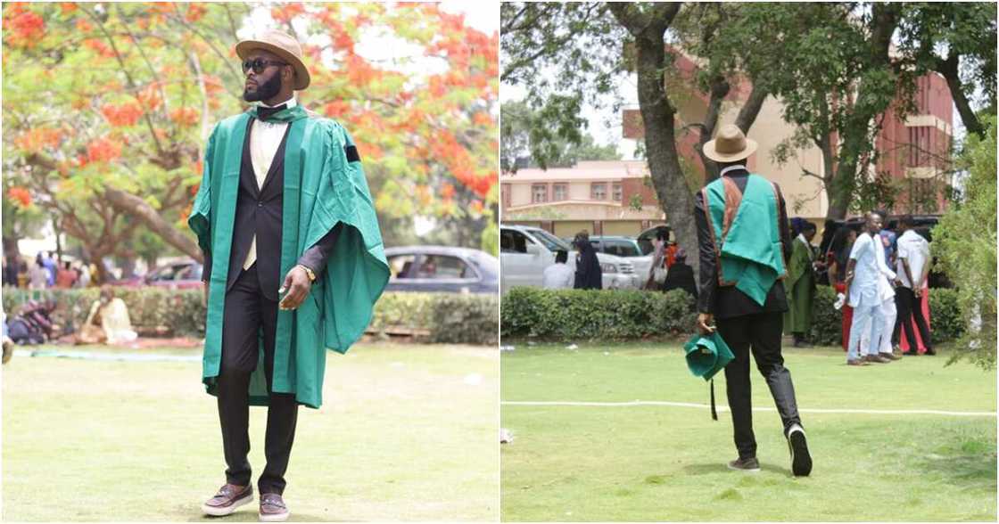 Man graduates with 2nd class upper Man graduates with 2nd class upper