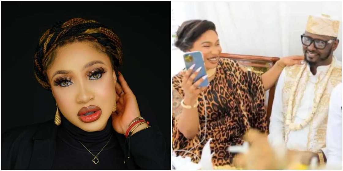 Tonto Dikeh begs Kpokpogri in leaked audio.