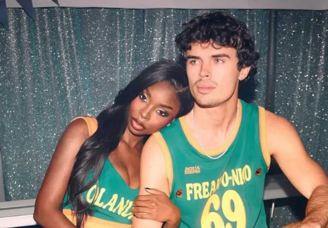 Olandria and Nicolas Vansteenberghe pose in Halloween costumes