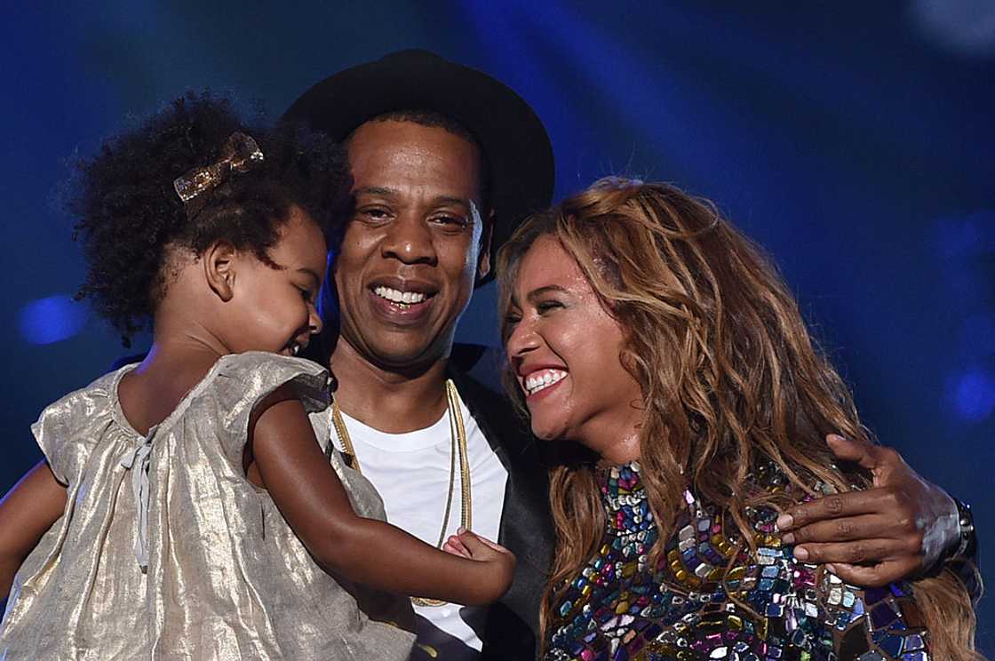 Blue Ivy Carter, Jay Z and Beyonce in Inglewood, California. Blue Ivy Carter, Jay Z and Beyonce in Inglewood, California.