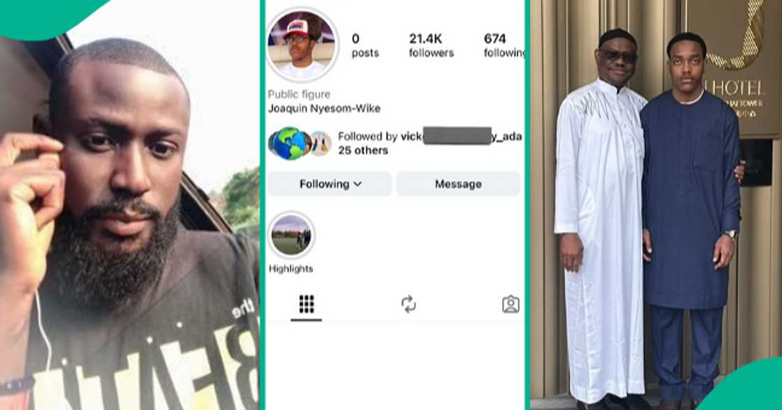Nigerian man shares what he observed about Nyesom Wike's son's Instagram page. Nigerian man shares what he observed about Nyesom Wike's son's Instagram page.