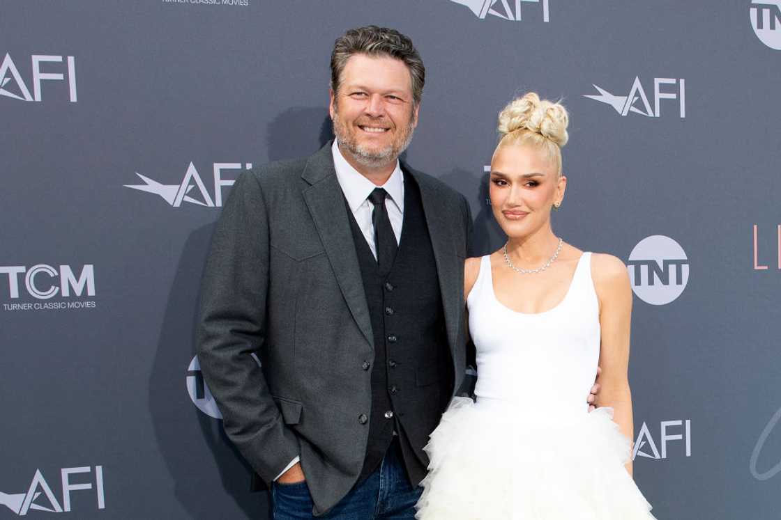 Blake Shelton and Gwen Stefani in Hollywood, California. Blake Shelton and Gwen Stefani in Hollywood, California.