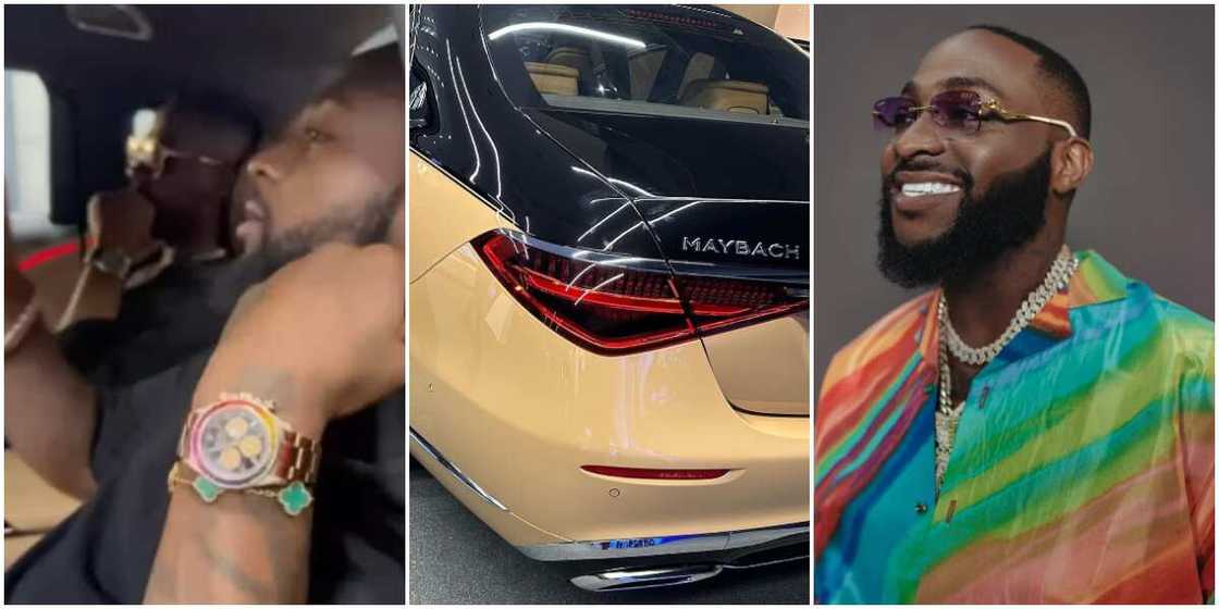 Davido in his new Maybach Virgil Abloh, Davidoe's new Maybach Virgil Abloh, Davido's Timeless picture on Spotify Davido in his new Maybach Virgil Abloh, Davidoe's new Maybach Virgil Abloh, Davido's Timeless picture on Spotify