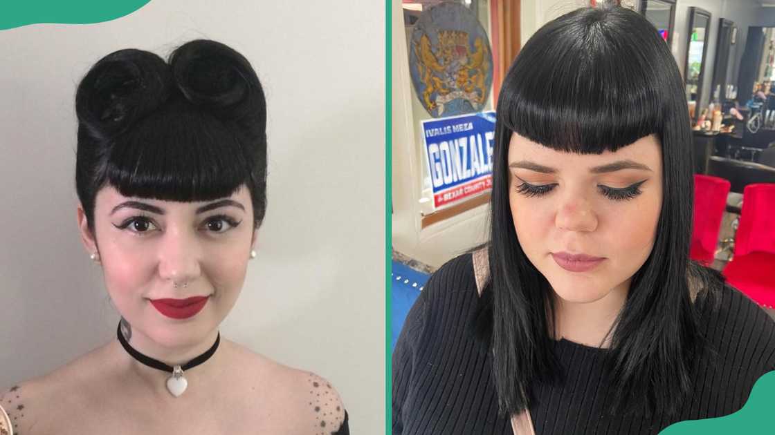 Pin-up bangs and rolls Pin-up bangs and rolls