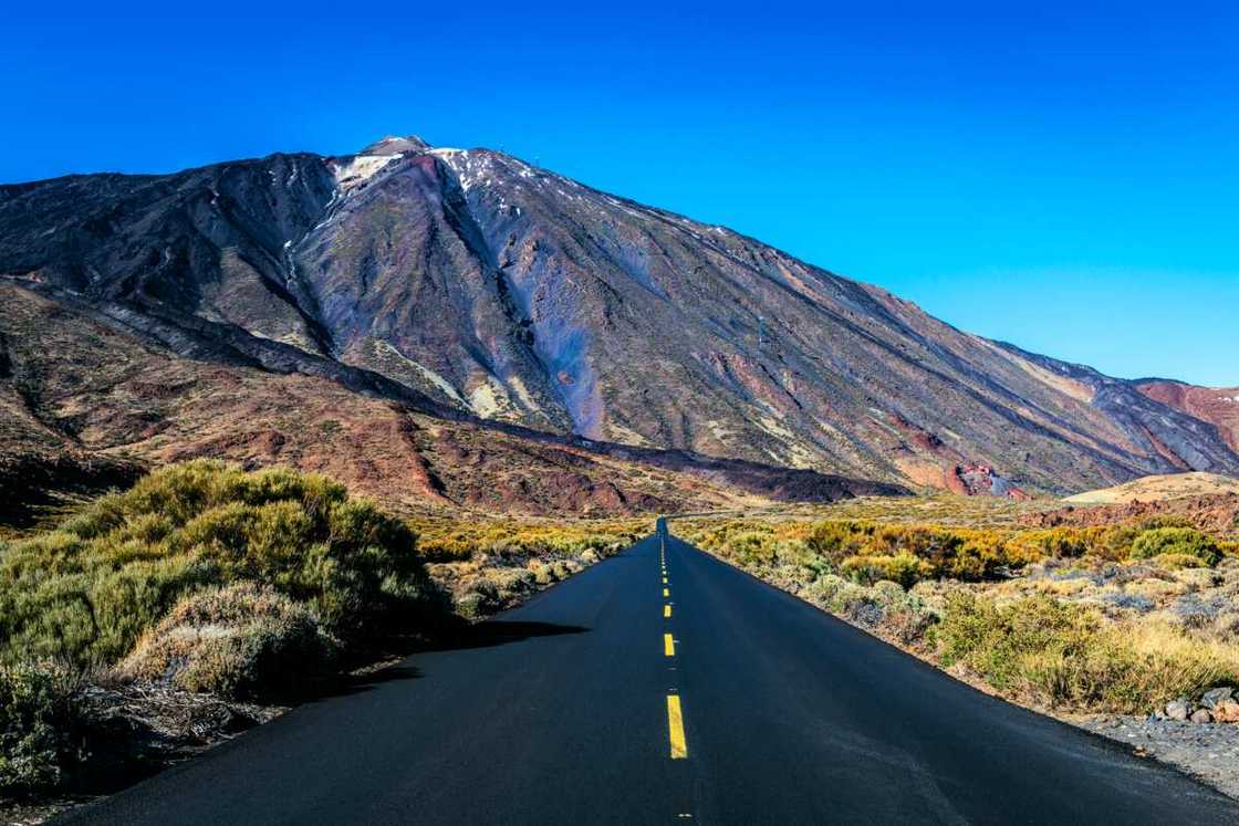 Snowy volcano EL Teide, National Park, Tenerife, Spain.