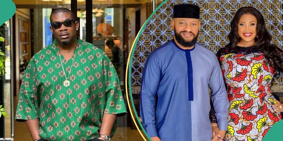 Don Jazzy admires Yul and Judy Austin's love. Don Jazzy admires Yul and Judy Austin's love.