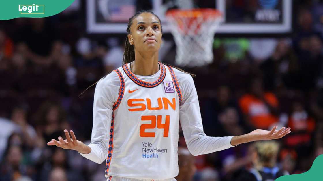 DeWanna Bonner reacts after a foul call in the second quarter against the Chicago Sky