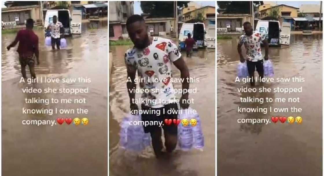 Photo of Nigerian man selling pure water. Photo of Nigerian man selling pure water.