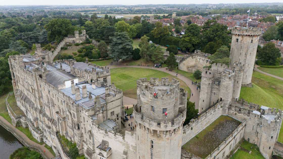 Aerial view of Warwick Castle