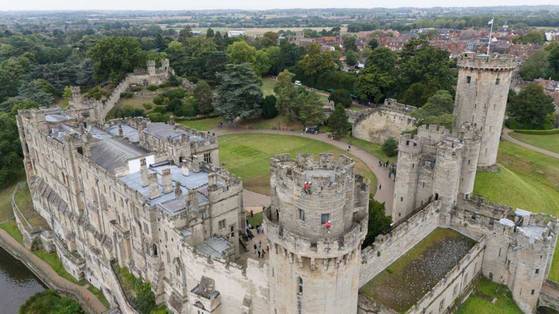 Aerial view of Warwick Castle Aerial view of Warwick Castle