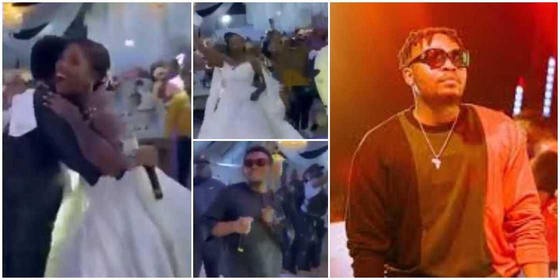 Reactions as singer Olamide surprise couple at their wedding with live performance, the bride jumped in the video Reactions as singer Olamide surprise couple at their wedding with live performance, the bride jumped in the video
