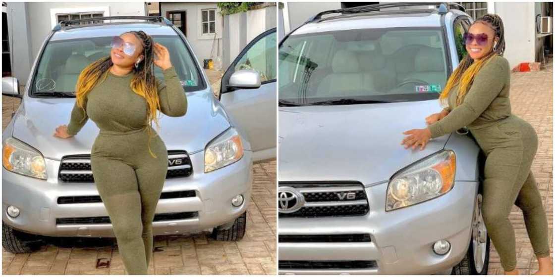 Actress Georgina Ibeh gifts herself new car for the New Year (Photos)