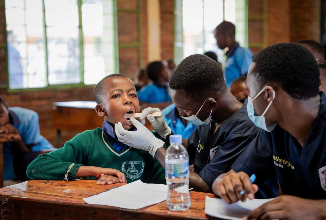Healthcare professionals offering a check up