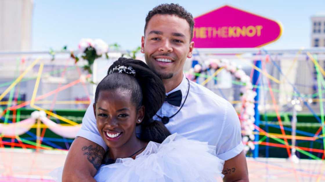 Justine Ndiba and Caleb Corprew in Love Island Season 2. Justine Ndiba and Caleb Corprew in Love Island Season 2.