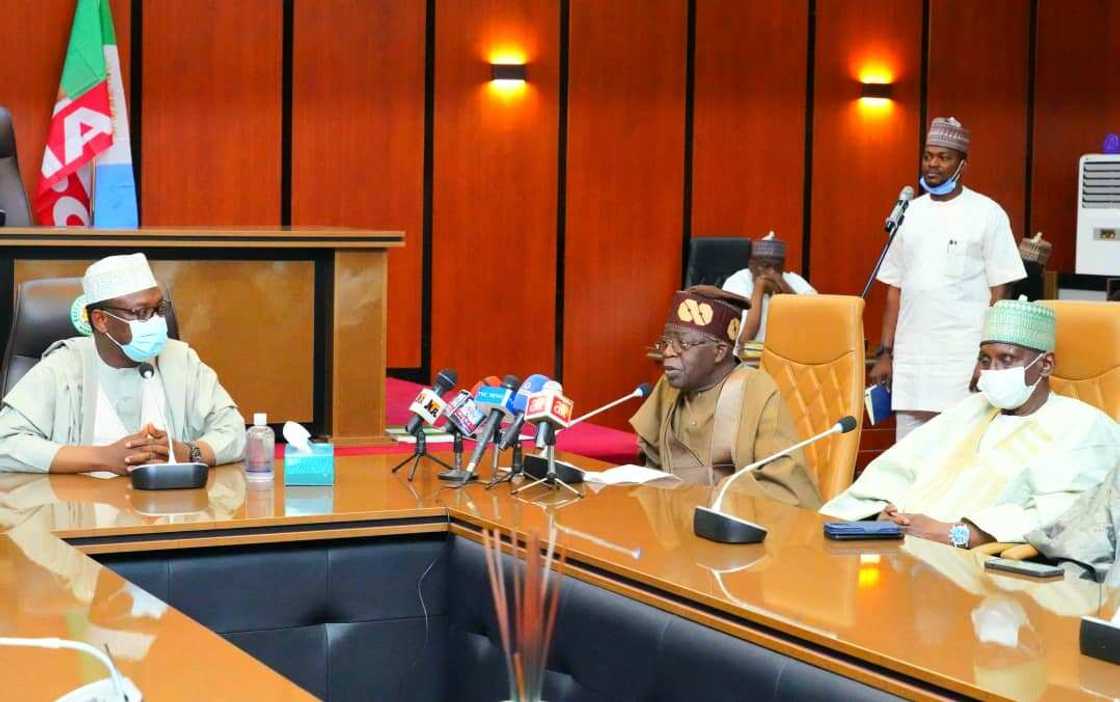 Gwamnan Neja, Abubakar Bello, da Bola Tinubu Gwamnan Neja, Abubakar Bello, da Bola Tinubu