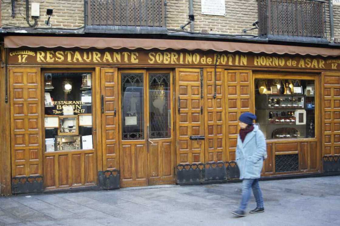 The restaurant Sobrino de Botín stands in the Calle de los Cuchilleros in the centre of Madrid, Spain, 15 January 2018.