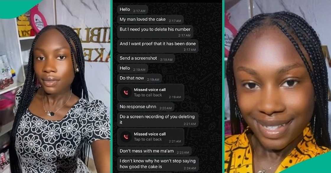 Baker who sent cake to client's boyfriend gets ordered to delete his number. Baker who sent cake to client's boyfriend gets ordered to delete his number.