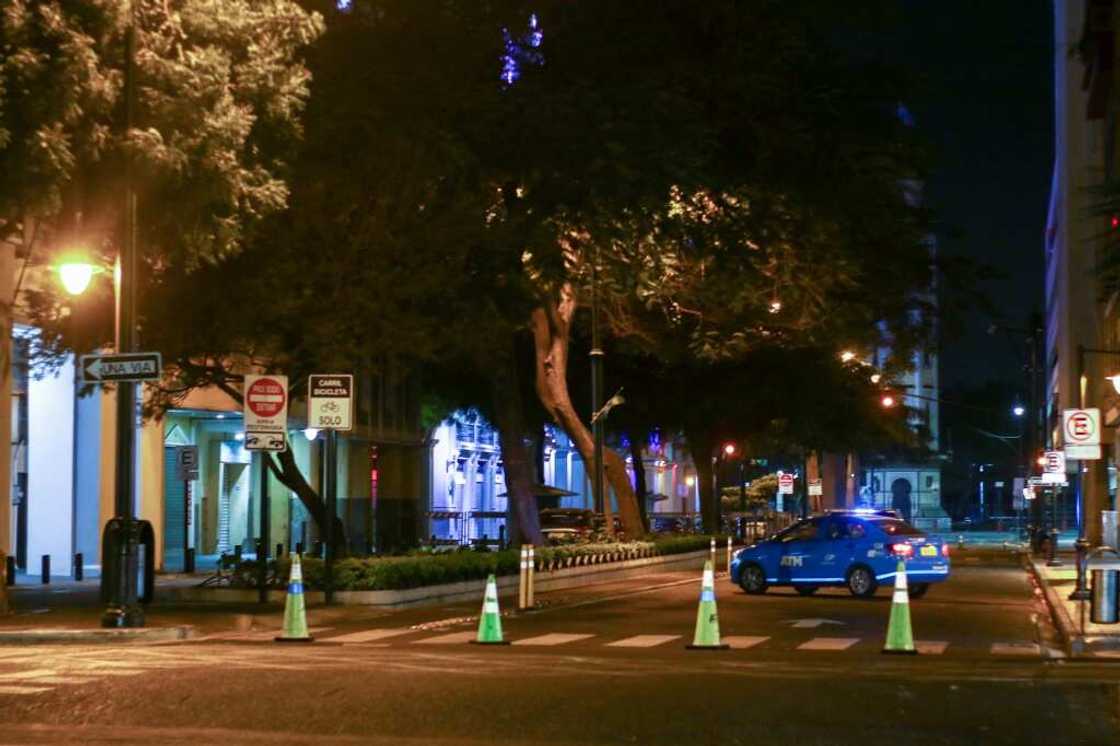 The streets of Guayaquil are mostly empty at night The streets of Guayaquil are mostly empty at night