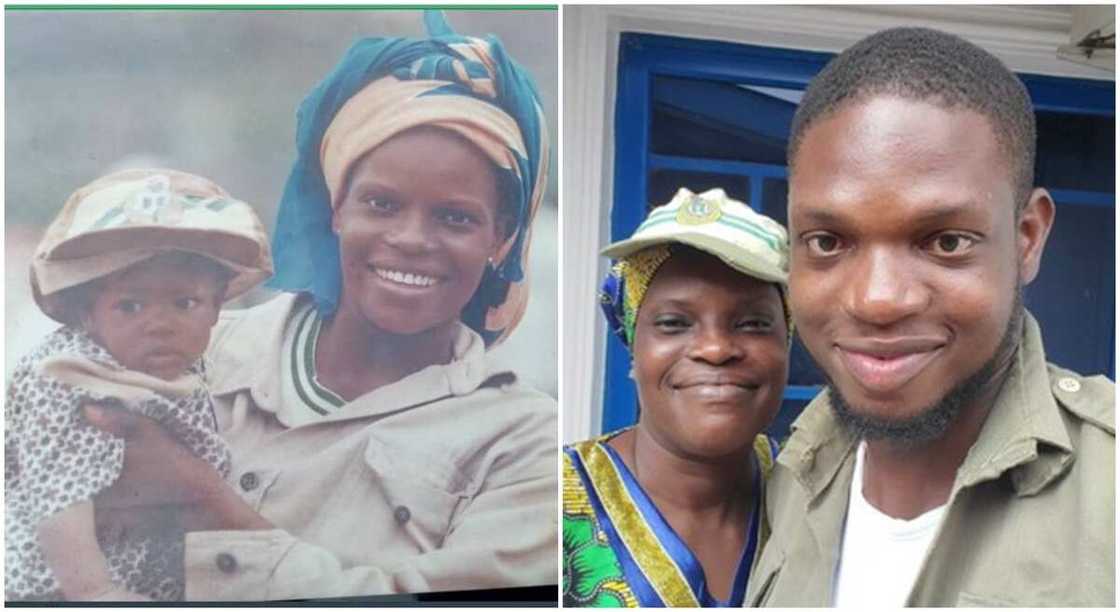 Photos of Ayo Kunle and his mother's arms as kid when she was doing her NYSC. Photos of Ayo Kunle and his mother's arms as kid when she was doing her NYSC.