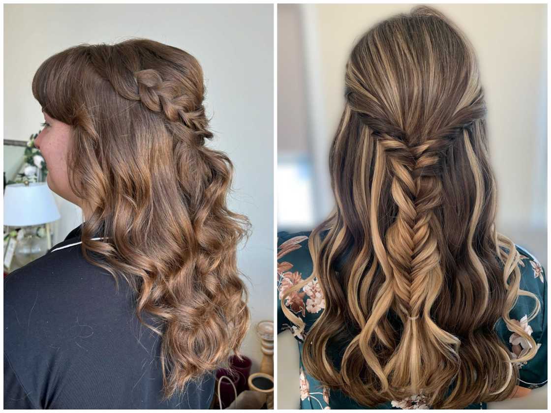 Loose curls with a braided detail