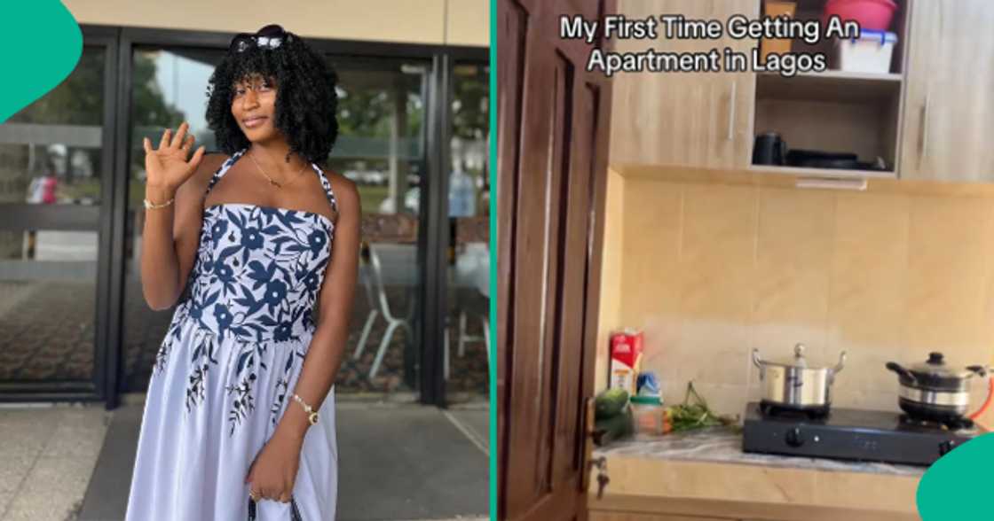 Lady shows off the interior of an apartment that she rented in Lagos state. Lady shows off the interior of an apartment that she rented in Lagos state.
