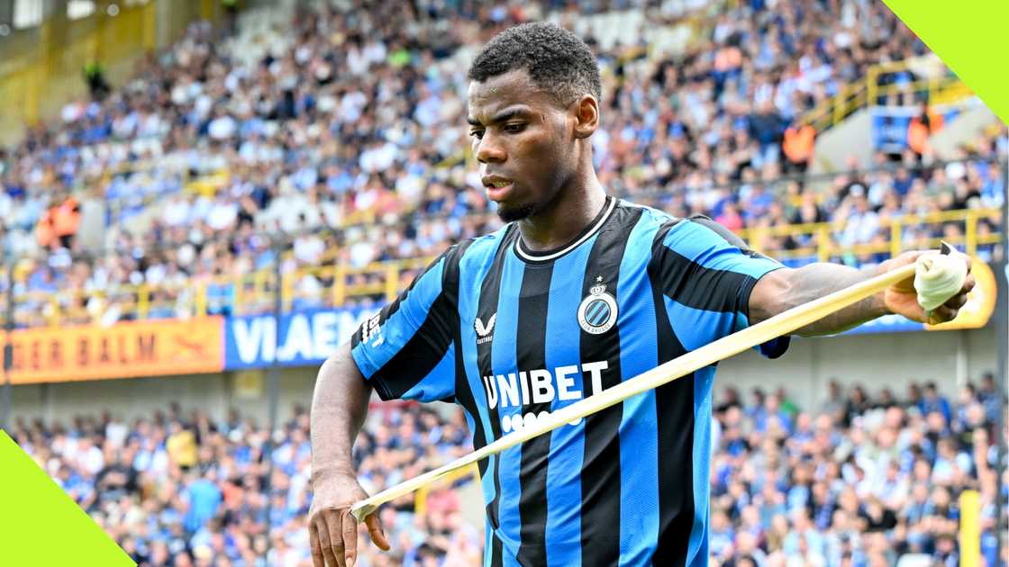 Raphael Onyedika in action for Club Brugge