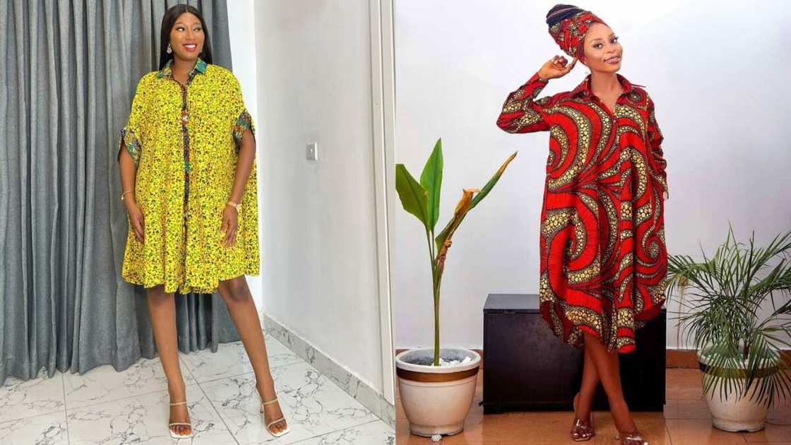 Long Ankara shirt dresses Long Ankara shirt dresses
